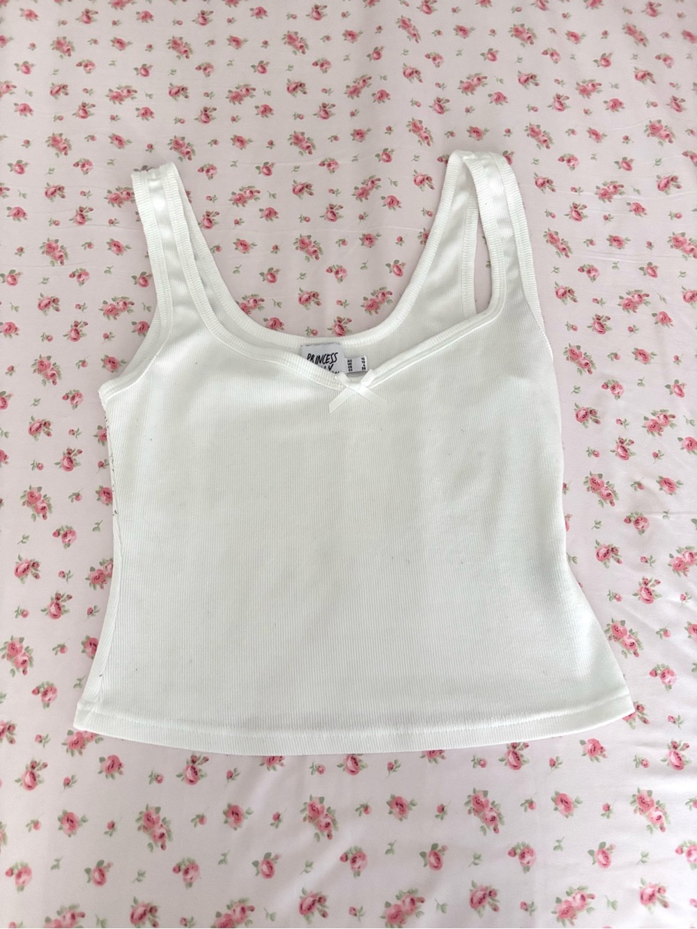 Princess Polly White Tank Bow Detail - Picture 1 of 2